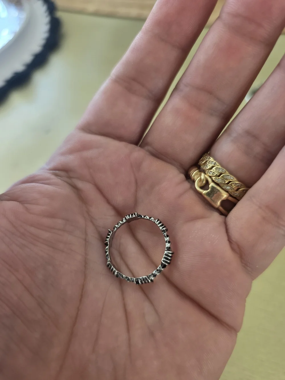 Silver Twisted Thorns Ring - Delicate Women's Band
